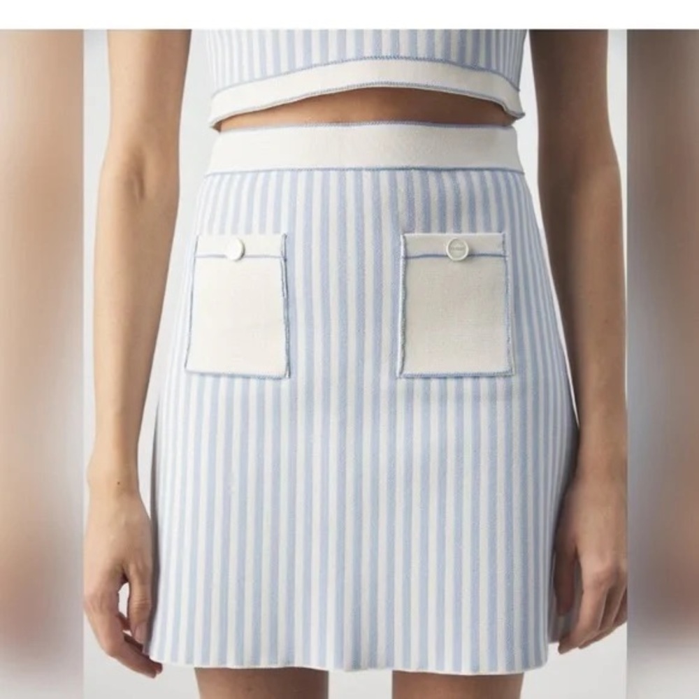 Sandro Light Blue and White Striped Set